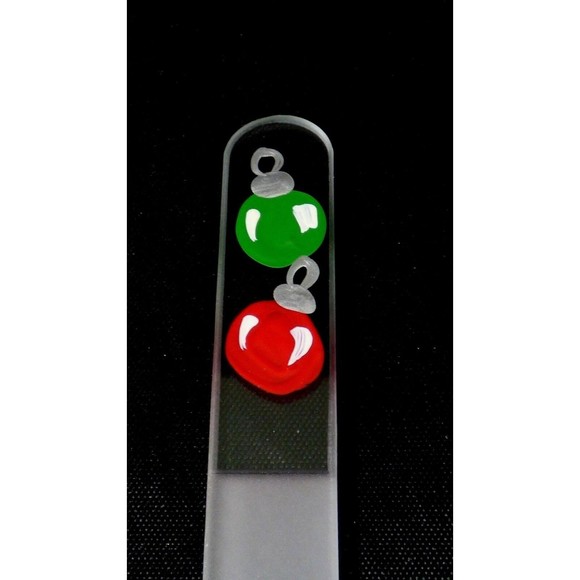 Glass Nail File Christmas Ornaments Czech Crystal Hand Painted Medium 5.5" - Picture 6 of 12
